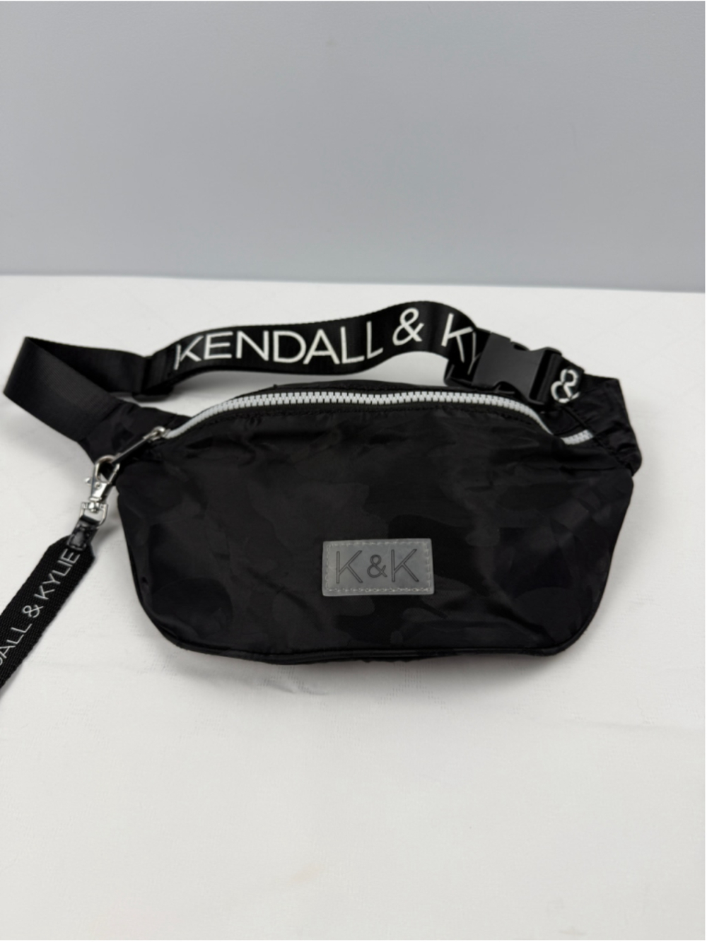 Kendall & Kylie Black Camo Print Fanny pack Crossbody Belt Bag